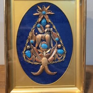 Jewelry Art, Vintage Handcrafted Jewelry Art,Copper and Turquoise Art, Southwest